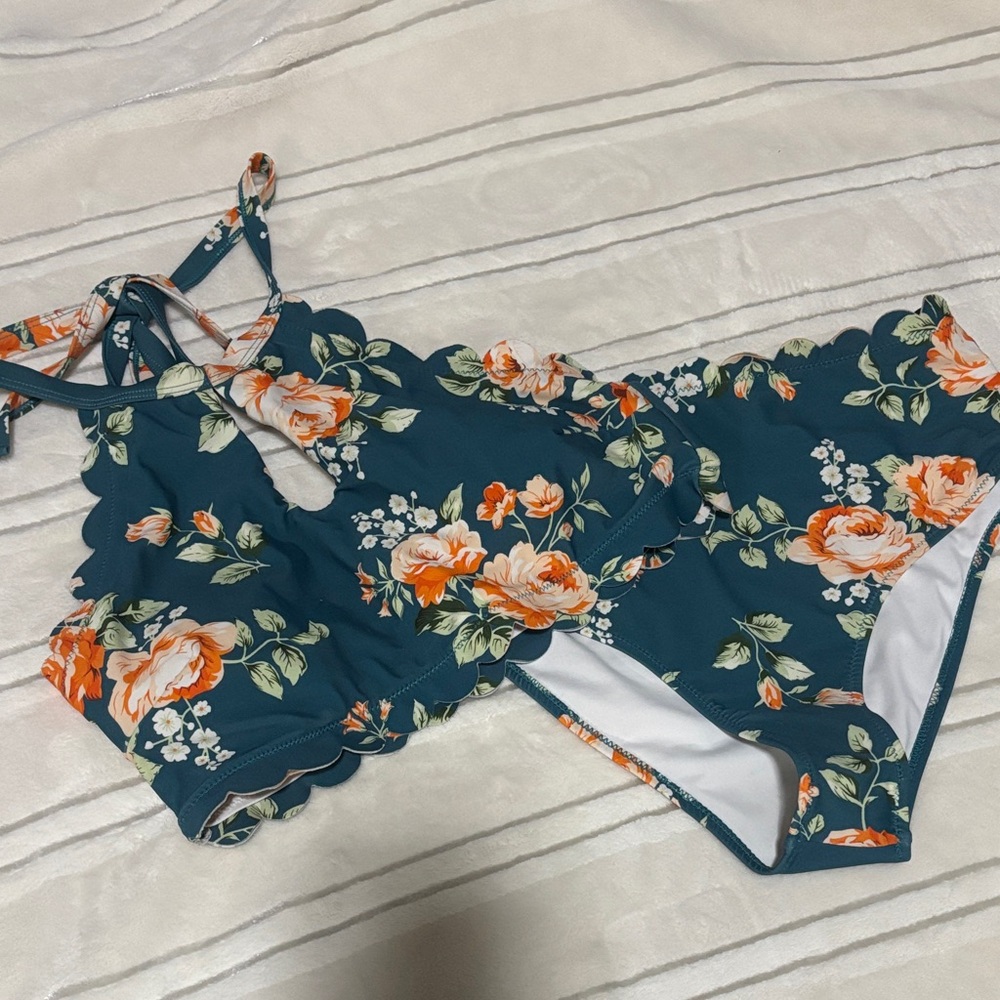 Floral Halter Bikini Set
